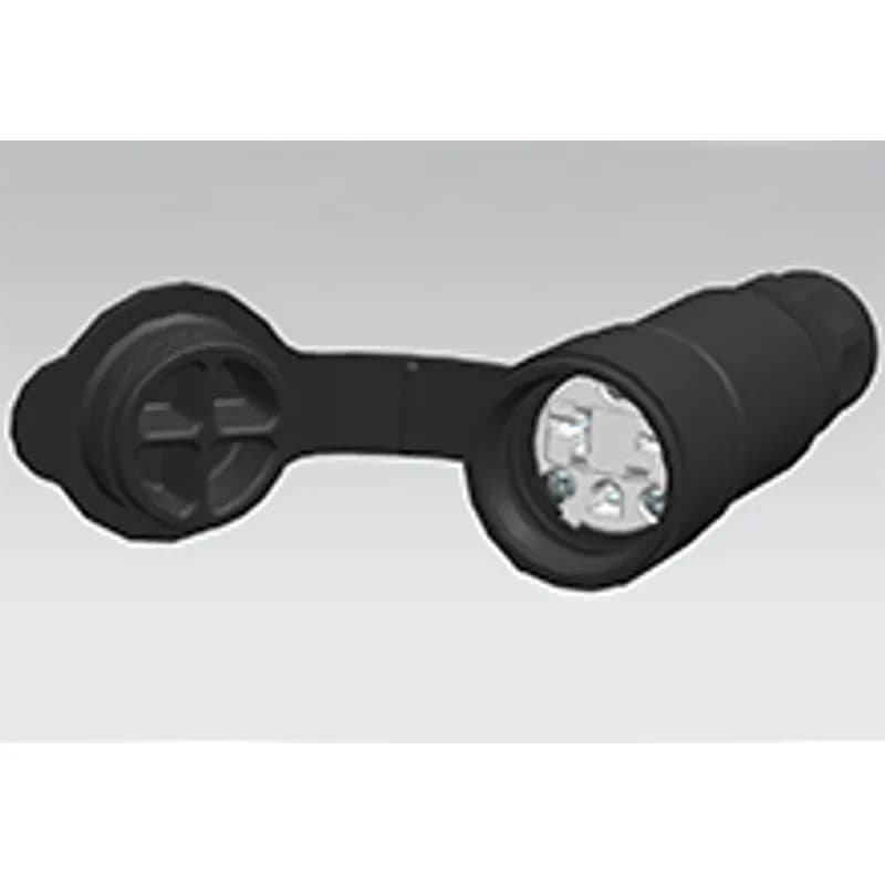 Watertite Extreme Extra Hard Outdoor Connector, 2 Pole/3 Wire, NEMA 6-20, 250V, Cord Grip Body Size F2, Black, Silicone Husk