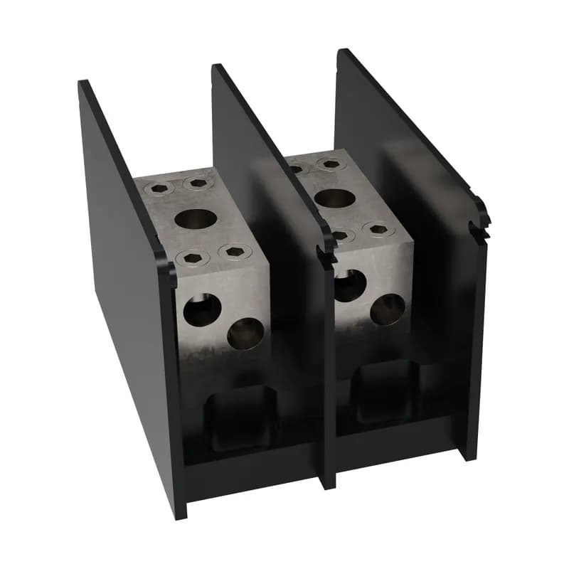Open-Style PDB UL 1953 1000V 250A Tin-plated Aluminum - 310A 2-Pole 1 - 2 openings; 350-#6 --- 2/0-#14 Box to Box