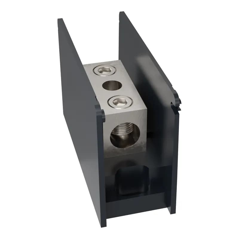 Mersen MPDB67001 - Open-Style PDB UL 1953 1000V 250A Tin-plated Aluminum - 310A 1-Pole 1 - 1 openings; 350-#6 --- 350-#6 Box to Box
