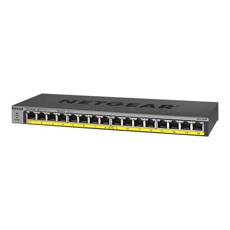 NETGEAR GS116PP100NAS - 16PT POE/POE+GIGABIT UNMANAGED