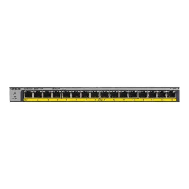 NETGEAR GS116LP100NAS - 16PT POE/POE+GIGABIT UNMANAGED