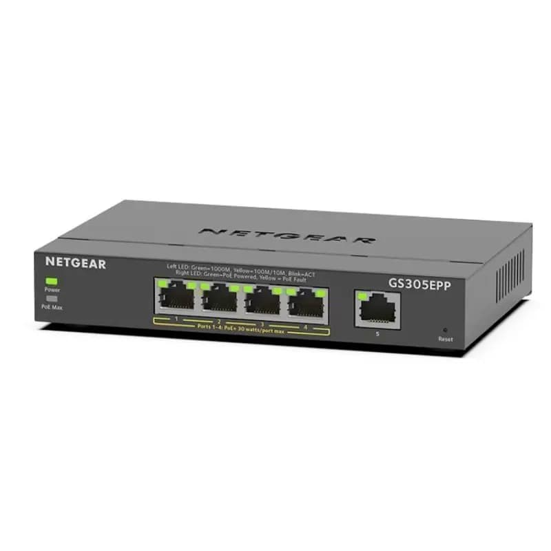 NETGEAR GS305EPP100NAS - 5PT GE PLUS SWCH W/ HI-PWR POE