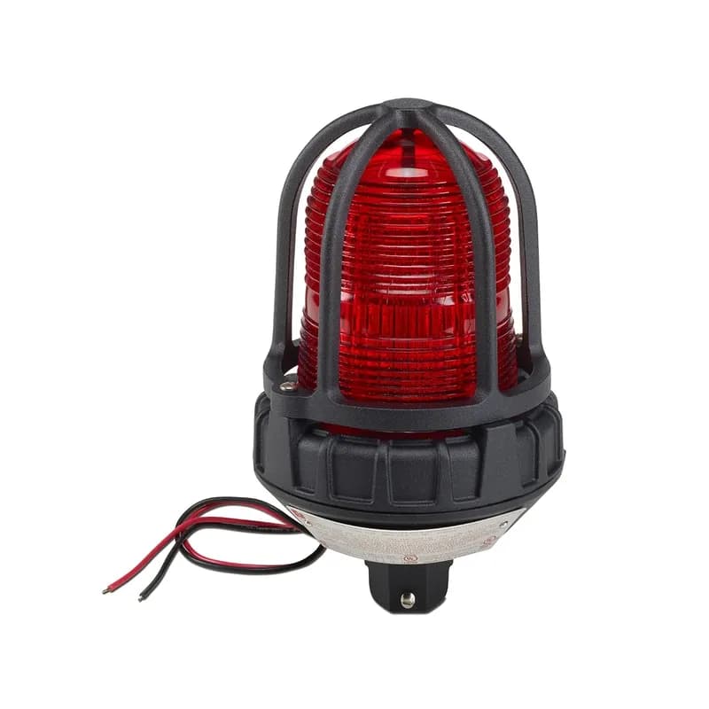 LED Light, Hazardous Location, UL and cUL CID2, Pipe Mount, 120-240VAC, Red, Default Flashing