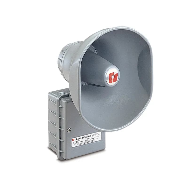 Federal Signal AM15 - AudioMaster Public Address Speaker, 15W, UL Fire, 8 Ohms, Gray