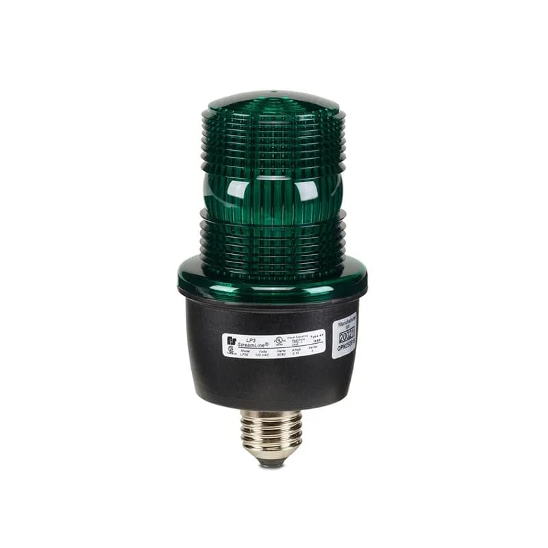 StreamLine Strobe Light, Low Profile, UL and cUL, 120VAC, Edison Mount, Green