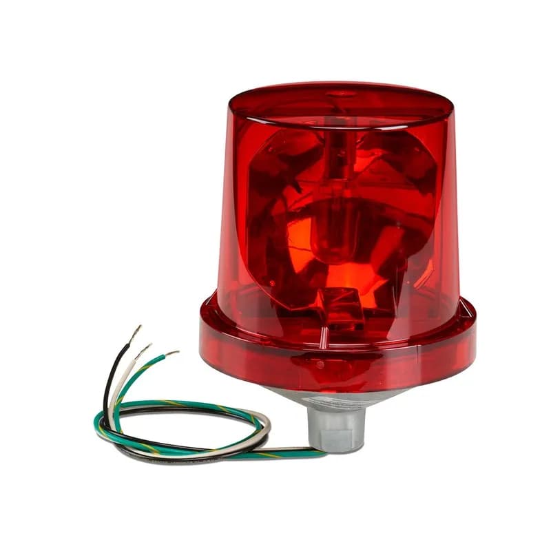 Electraray Rotating Incandescent Light, UL and cUL, 120VAC, Red