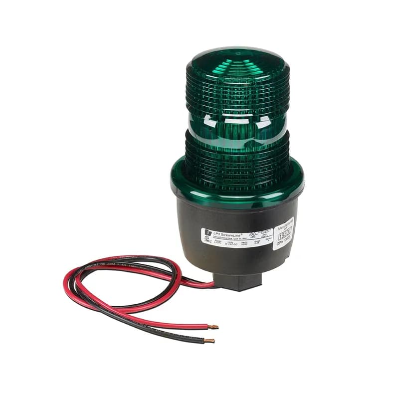 StreamLine LED Light, Low Profile, UL and cUL, 120VAC, NPT Pipe Mount, Green