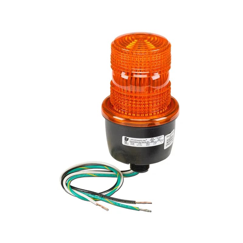 StreamLine LED Light, Low Profile, UL and cUL, 120VAC, Male Pipe Mount, Amber