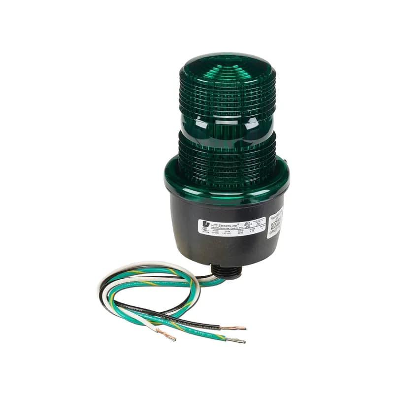 StreamLine LED Light, Low Profile, UL and cUL, 120VAC, Male Pipe Mount, Green