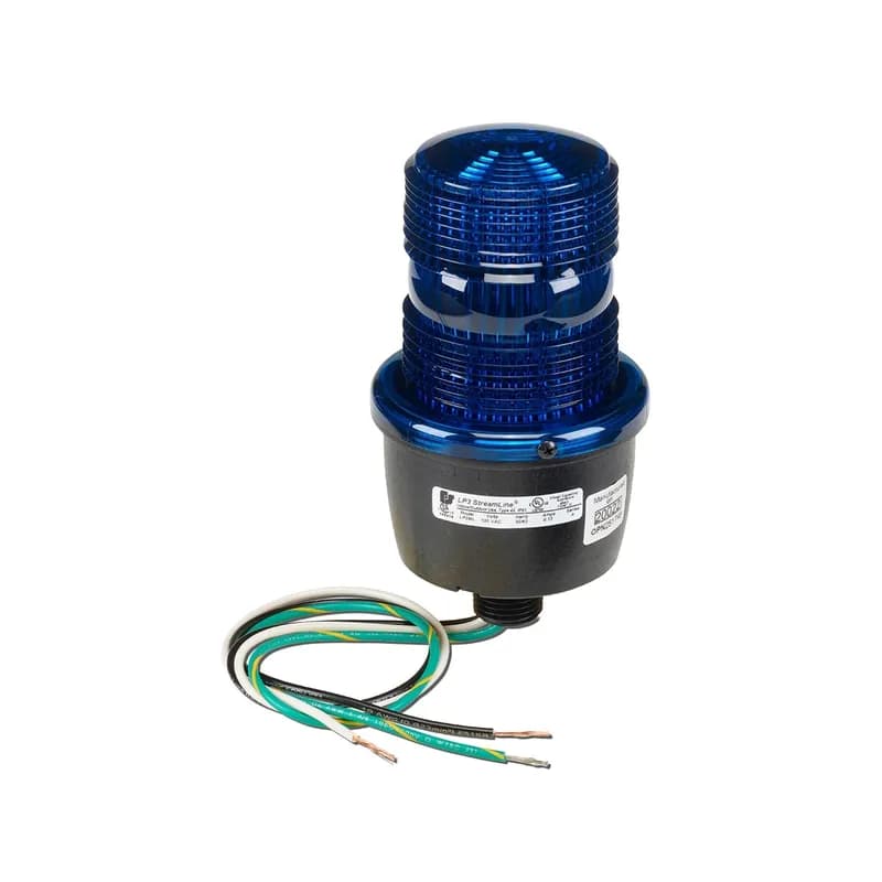 StreamLine LED Light, Low Profile, UL and cUL, 120VAC, Male Pipe Mount, Blue
