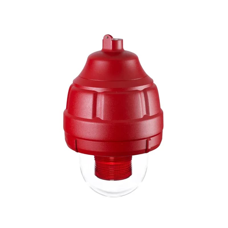 Strobe Light, Explosion-Proof, Supervised, Limited In-Rush, UL and cUL CID1, 24VDC, Red Housing, Red