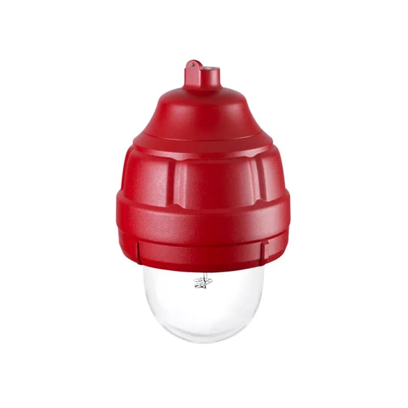Strobe Light, Explosion-Proof, Supervised, Limited In-Rush, UL and cUL CID1, 24VDC, Red Housing, Clear