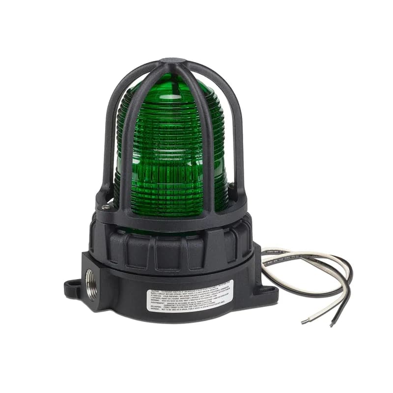 LED Light, Hazardous Location, UL and cUL CID2, Zone Listed, Surface Mount, 24VDC, Green, Default Flashing