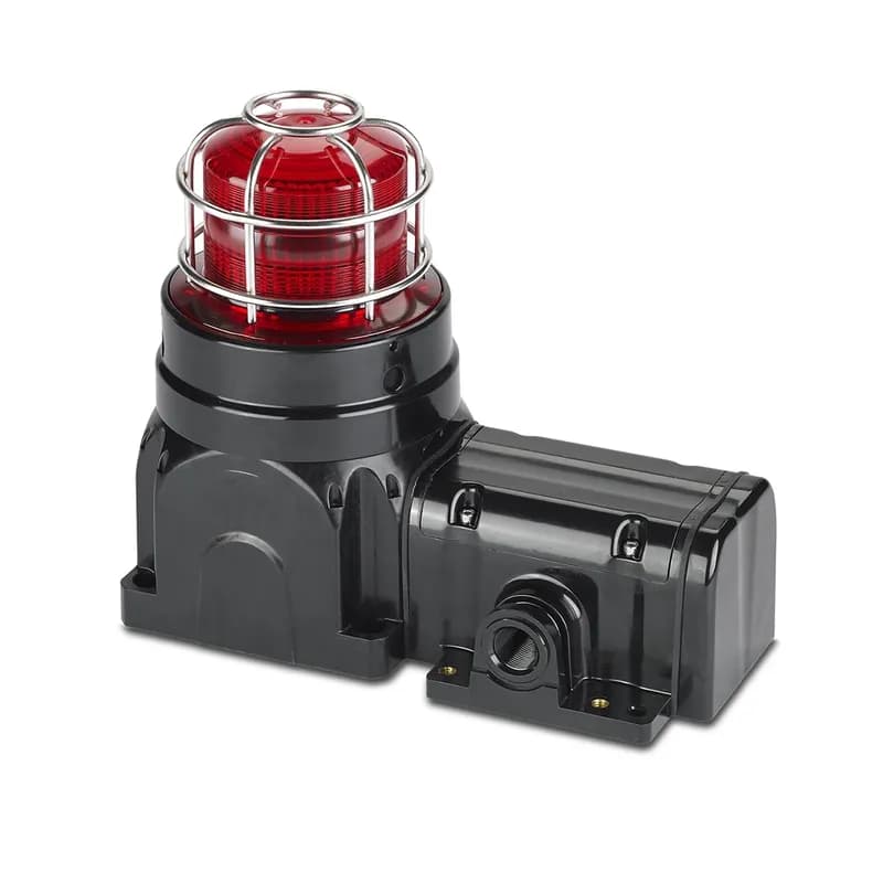 Global Series LED Light, Hazardous Location, UL and cUL CID2, Zone Listed, 24VDC, Ex de Surface Mount, High-Profile Lens, Red