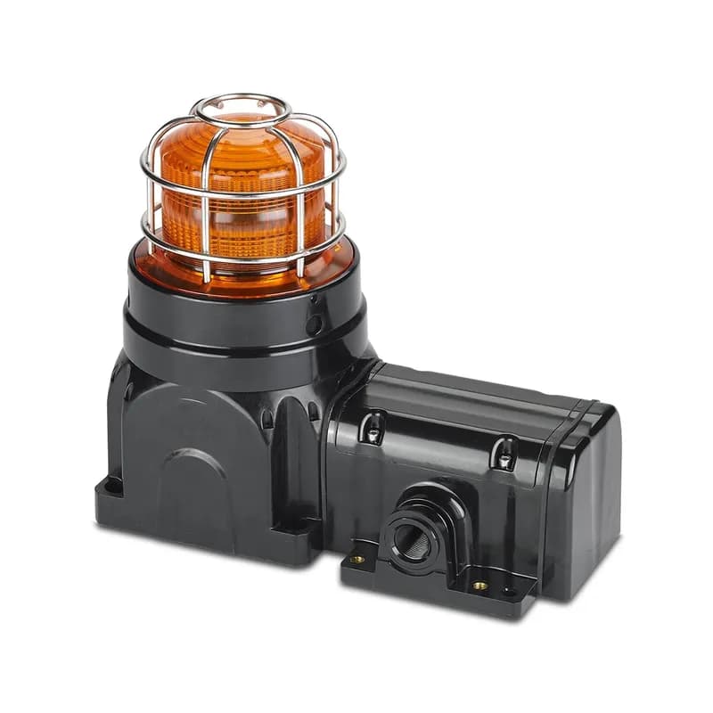 Global Series LED Light, Hazardous Location, UL and cUL CID2, Zone Listed, 24VDC, Ex de Surface Mount, High-Profile Lens, Amber