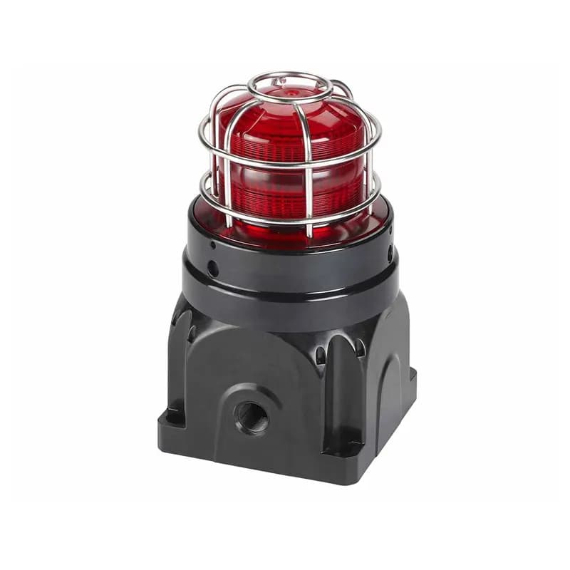 Global Series LED Light, Hazardous Location, UL and cUL CID2, Zone Listed, 24VDC, Ex d Surface Mount, High-Profile Lens, Red