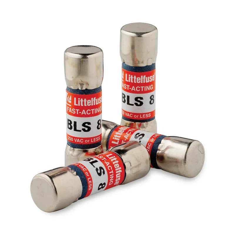BLS.800 is a special-sized Midget fuse at 1 ⅜” long with an ampere rating of 0.8 and 600 V ac.