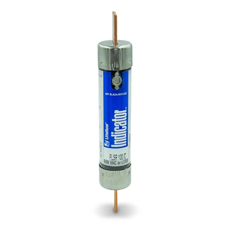 FLSR100ID is a Class RK5 fuse with an ampere rating of 100 and knife-blade-style construction.