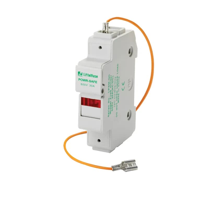 LPSM003ID is an indicating midget fuse dead front fuse holder with a maximum ampere rating of 30.