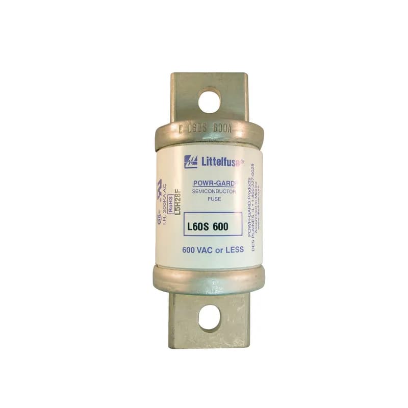 The L60S and KLC series is a traditional North American style high-speed fuse for protection of power semiconductor devices that are rated up to 600 V ac. These fuse series are typically used for replacement purposes only. For new designs L70QS series is recommended.