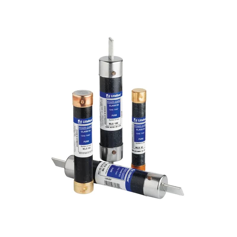 NLN series fuses provide low cost protection for general-purpose feeder and branch circuits when available short circuit currents are less than 50,000 amperes. They replace all Class H fuses which have only a 10,000 ampere interrupting rating. They are suitable for use in many residential and smaller commercial and industrial applications. NLKP series fuses are Canadian “Code” fuses specifically designed to meet Canadian Electrical Code Type P fuse requirements for residential use. They have a 10,000 ampere interrupting rating. However, to obtain the added benefits of time-delay, current-limitation, and higher interrupting rating, consider the use of POWR-PRO™ IDSR Indicator™ fuses for circuits between 250 and 600 volts. The user gets all the benefits of time-delay RK5 fuses plus the added benefits of a n indicating fuse that tells when it has opened. Complete information on these fuses may be found in the POWR-PRO™ section of this catalog. For circuits up to 250 volts, see FLNR fuses in this section of the catalog.