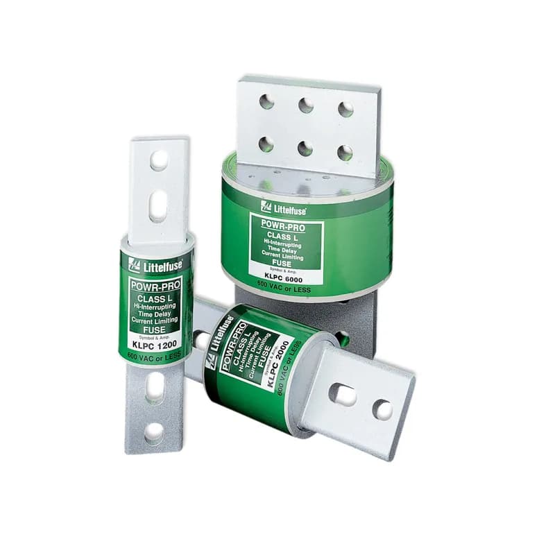 KLPC series POWR-PRO™ fuses provide ideal overcurrent protection for circuits from 200 through 6000 amperes. KLPC series POWR-PRO™ fuses specification-grade construction and performance meet or exceed the most stringent project specifications: 99.9% pure silver links, silver-plated copper end bells, glass-reinforced melamine bodies, O-ring seals between body and end bells, and granular quartz fillers. KLPC series POWR-PRO™ fuses are the only UL listed Class L fuses that provide a minimum of ten seconds time delay at 500% rated current and are also as current limiting as the fastest Class L fuse on the market. On average, the peak let-through currents of KLPC series fuses are 10% less than any other "time-delay" Class L fuse.