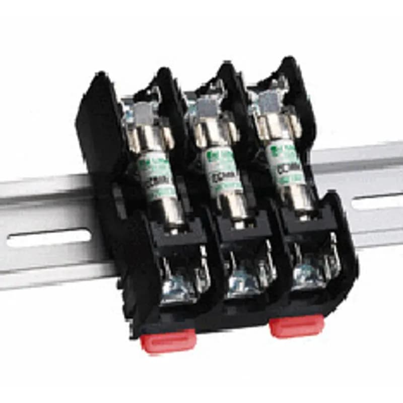 Littelfuse L60030C-1SQDIN - Littelfuse DIN series Class CC fuse blocks have integral DIN rail mounting capabilities that allow secure mounting to 35mm "hat" type DIN rails. New releasable mechanism allows installation and removal of block without removing adjacent components on DIN rail. Electrical panel builders and machine builders no longer need to use mounting adapters, saving assembly time and related costs.
