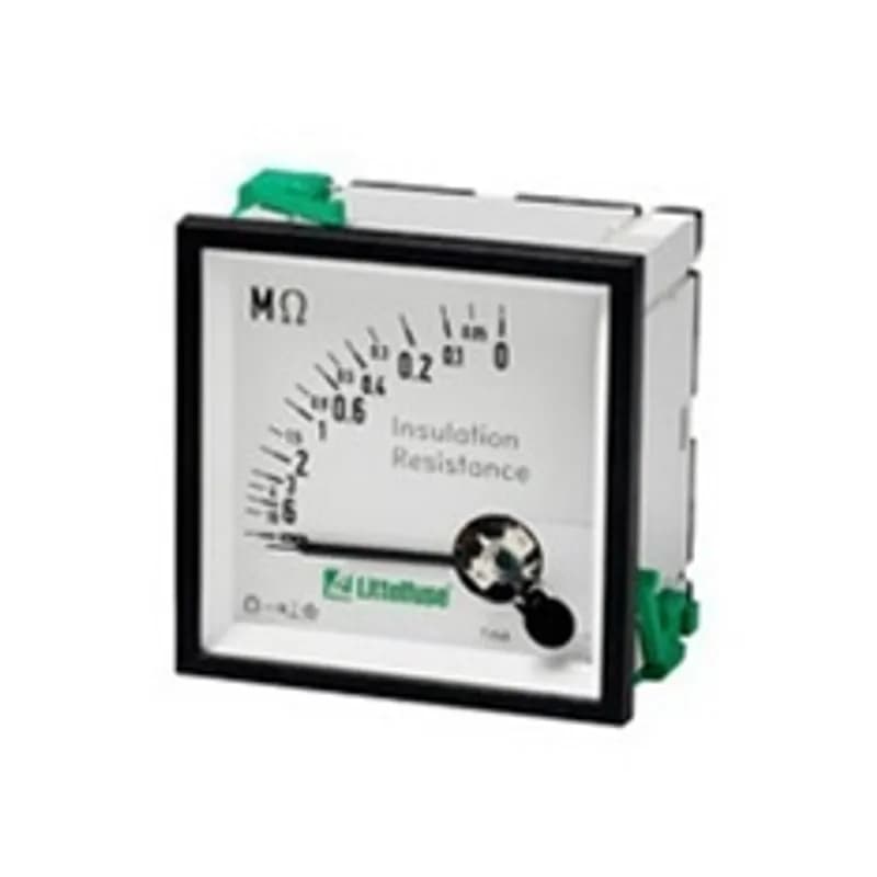 Panel-mounted analog am meter displays the Ground-Fault Current as a percentage of the set-point.