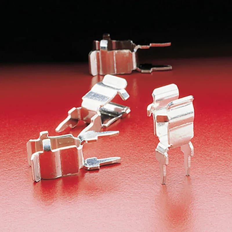 100 FUSE CLIP FOR 5X20 FUSES 00057. PCB clip for ATO / FKS size fuses. For through hole soldering.