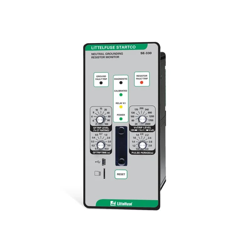 SE-330HV-03-00 is an advanced ground-fault and neutral-grounding resistor monitor with a supply voltage ac of 65–265 and a supply voltage dc of 85–275. This monitor is used for high-voltage applications. Network communications is offered via USB; Ethernet (Dual RJ45).