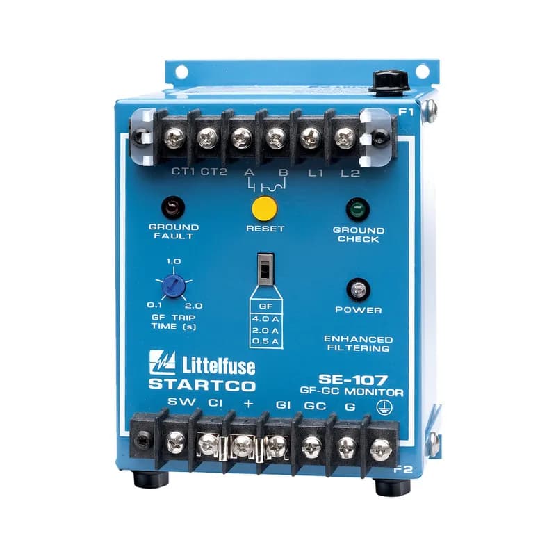 The SE-105/SE-107 is a combination ground-wire monitor and ground-fault relay for resistance-grounded systems. It continuously monitors the integrity of the ground conductor to protect portable equipment from hazardous voltages caused by ground faults. The SE-105/SE-107 is an excellent choice for trailing cables 5 kV and under in underground mining applications. For higher voltages or long-cable applications, see the SE-134C/SE-135.