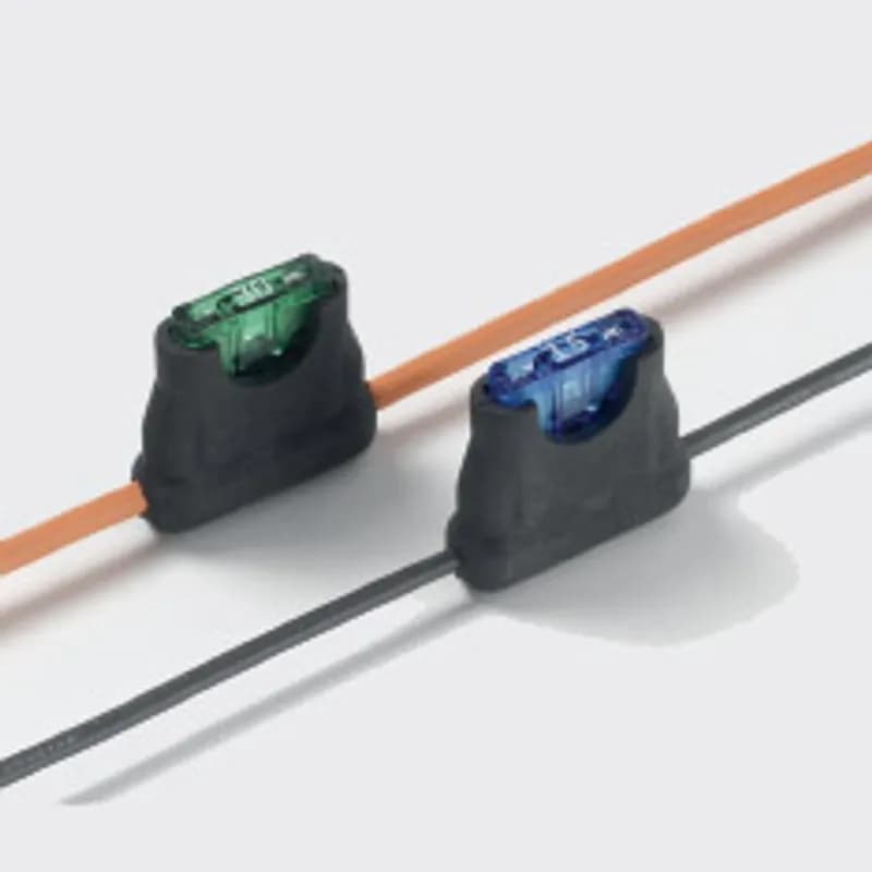 Littelfuse 0FHA0030S - FUSE HOLDER,IN LINE,MOLDED,30A,ATO,32V. The Molded Fuseholder is a versatile fuseholder for in-line applications. Regular Duty: Use with ATO® Fuse 1 to 20 amps. Supplied with two 4" wire leads of 16 gauge black wire. Heavy Duty: Use with ATO® 25 and 30 amp fuses for air conditioner or other heavy duty applications. Supplied with two 4" wire leads of 12 gauge orange wire. FHA 30 includes 30 amp fuse.