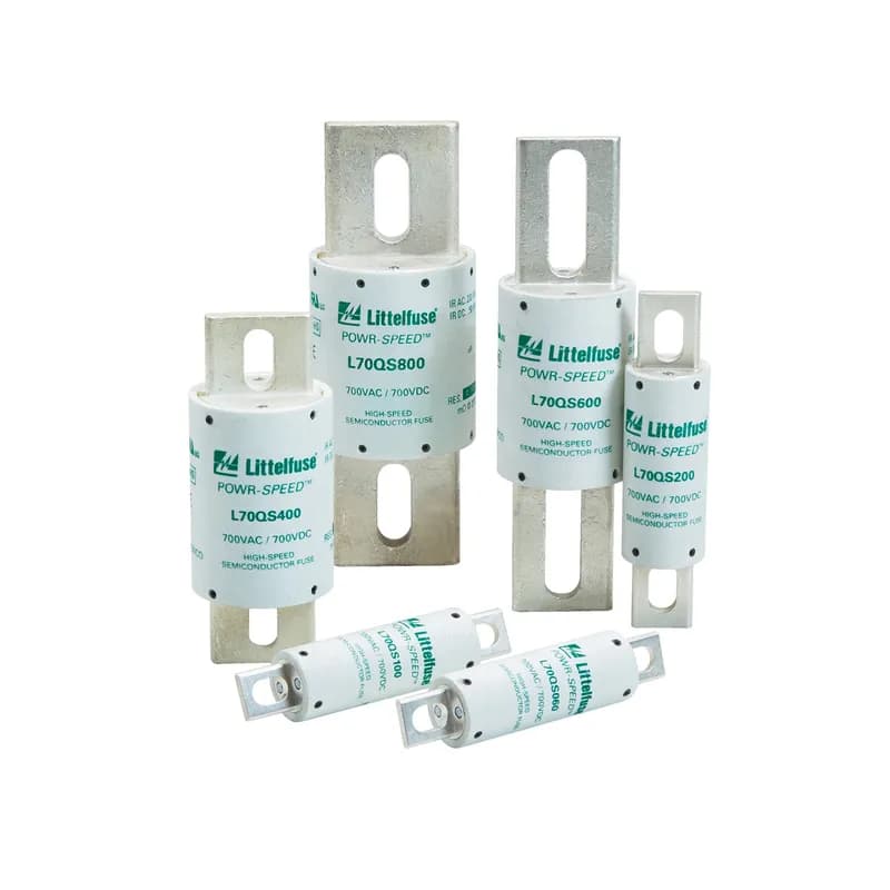 The L70QS series is a next generation high-speed fuse for the protection of power semiconductor devices and is designed in the traditional North American bolted style package. L70QS series high-speed fuses are extremely current limiting and are used to protect power converters, drives and control circuit applications. Designed with lower I2t performance characteristics, these fuses provide balanced performance to extend longevity while lowering potentially damaging heat energy to the devices being protected. In addition L70QS series fuses have been designed with a universal mounting option to meet customer requirements for installation into a variety of application configurations Littelfuse POWR-SPEED products offer optimized circuit protection at the extremely fast speed required to protect modern day, sensitive, high-power semiconductor devices. Such products are commonly found in various industries including pulp and paper industries, cranes and heavy-lifting equipment, processing industries, wastewater treatment plants and large factories and MRO facilities.