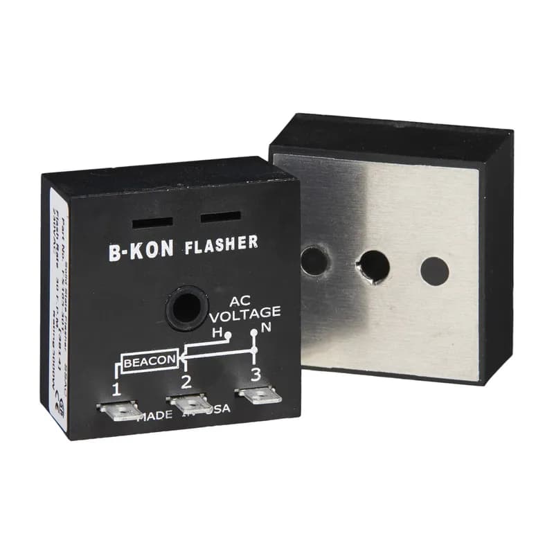 The FA and FS Series Flashers have proven their reliability through years of use on communication towers, smoke stacks, cooling towers, tall buildings, bridges and utility towers. The highest quality components are encapsulated in a rugged plastic housing with a molded-in heat transfer plate. The flash rate, ratio, and failsafe design meet FAA regulations. Zero voltage switching can increase lamp life up to ten times. The FS155-30RF & FS165-30RF include superior RF filtering circuitry for use in high RF installations, including AM hot towers. Operation: FS Series - Flasher (OFF First) FA Series - Flashers & Aux. Modules: Upon application of input voltage, the T2 OFF time begins. At the end of the OFF time, the T1 ON time begins and the load energizes. At the end of T1, T2 begins and the load de-energizes. This cycle repeats until voltage is removed. Reset: Removing input voltage resets the output and the sequence to T2.