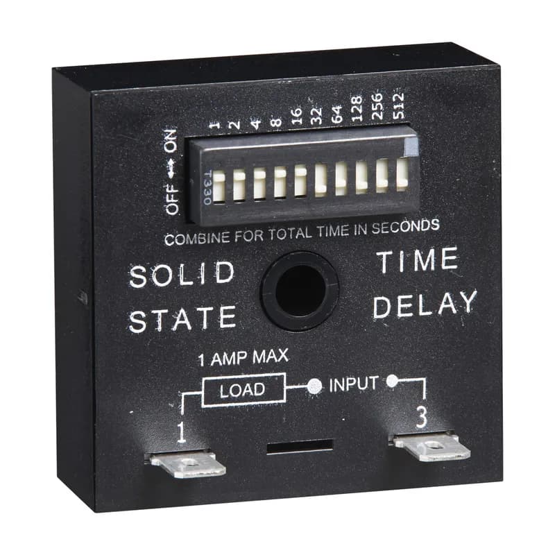 The TDU Series are encapsulated solid-state, delay-on-make timers that combine digital timing circuitry with universal voltage operation. The TDU offers DIP switch adjustment allowing accurate selection of the time delay over the full time delay range. This series is an excellent choice for process control systems and OEM equipment. Operation (Delay-on-Make): Upon application of input voltage, the time delay begins. The output is de-energized before and during the time delay. At the end of the time delay, the output energizes and remains energized until input voltage is removed. Reset: Removing input voltage resets the time delay and output.
