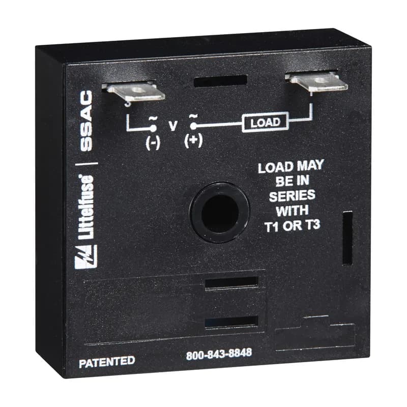The KSD1 Series features two-terminal, series-connection with the load. The KSD1 Series is an ideal choice for delay-onmake timing applications. This series is designed for general purpose commercial and industrial applications where a small, cost effective, reliable solid-state timer is required. The factory calibration for fixed time delays is within 5% of the target time delay. The repeat accuracy, under stable conditions, is 0.5% of the selected time delay. This series is designed for popular AC and DC voltages. Time delays of 0.1 seconds to 1000 minutes are available in 6 ranges. The output is rated 1A steady and 10Ainrush. The modules are totally solid state and encapsulated to protect the electronic circuitry. Operation (Delay-on-Make): Upon application of input voltage, the time delay begins. The output is de-energized before and during the time delay. At the end of the time delay, the output energizes and remains energized until input voltage is removed. Reset: Removing input voltage resets the time delay and output.
