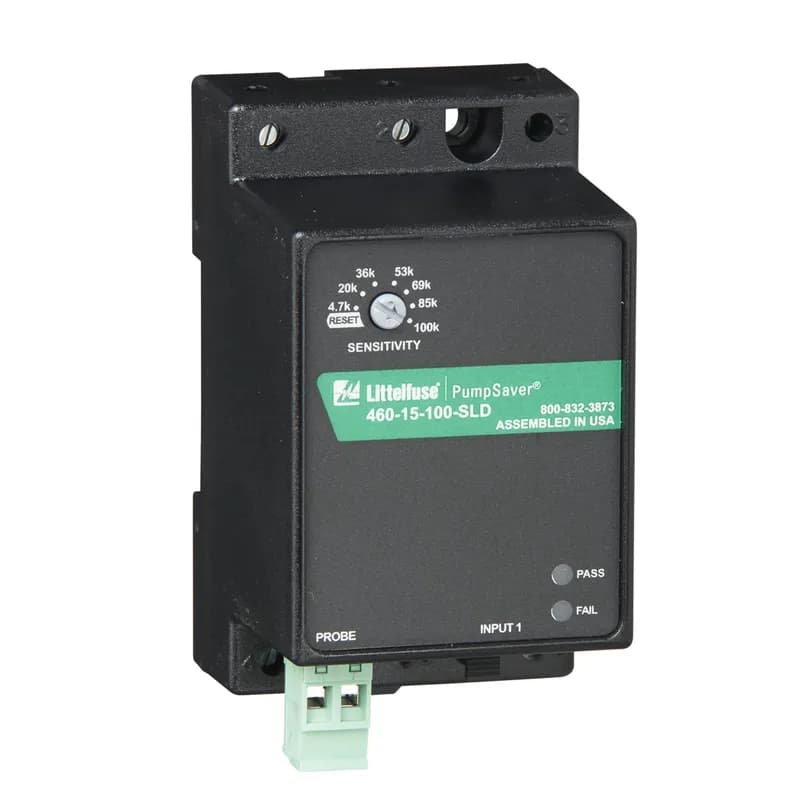 Littelfuse 460-15-100-SLD - 460-15-100-SLD is a single-channel, seal-leak detector with input voltage ac of 110–120 nominal and sensitivity at 4.7 k–100 kΩ.