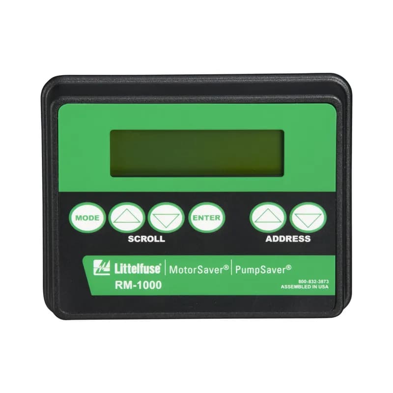 The RM1000 is a motor-monitoring device to be used in conjunction with the 777 family of products (excluding the P1 Series), 77C family of products and the 601 voltage monitors, via Modbus protocol with a communications module. The RM1000/777 motor management system combines unsurpassed electronic motor protection and critical, user-friendly, motor monitoring. The RM1000 can monitor up to 16 relays through an RS-485 network using Modbus RTU protocol. A second communication port allows monitoring and control of up to 99 relays from a computer, PLC, DCS or SCADA system and can be accessed from the host computer or PLC with the RM-1000 acting as a repeater for any of its motor protectors. In addition to the monitoring functions, the RM-1000 can be used to reset a tripped relay.