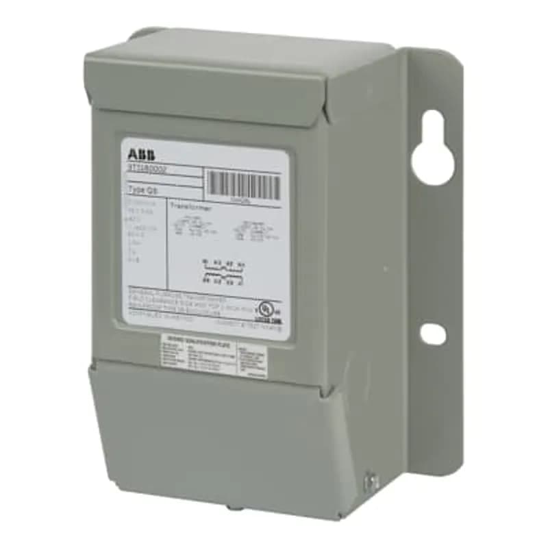 ABB - Electrification 9T51B0029G03 - ABB's QB single phase transformers feature encapsulated core and coils in a NEMA 3R nonventilated weatherproof enclosure. Knock outs provided on back and bottom. Mounting holes on side for easy access. Wiring compartment includes ground stud.