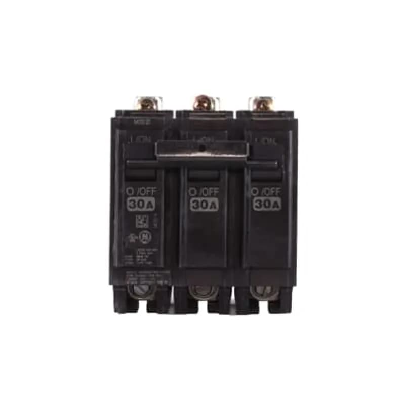 Q line circuit breakers are one-inch wide per pole, compact, thermal-magnetic devices designed for residential and commercial applications. The QB breakers are bolt-on versions of the Q Line used for bolting to the bus connections of load centers and lighting panels. All Q Line circuit breakers feature Quick-make / Quick-break mechanisms, common trip bars, and easy to spot trip indication to ensure safety and reliability. Q Line breakers are available in 1, 2, and 3 pole versions, can be ordered with auxiliary contact and shunt trip accessories, and can be ordered for use in HID applications. 2030 Amps 30 A