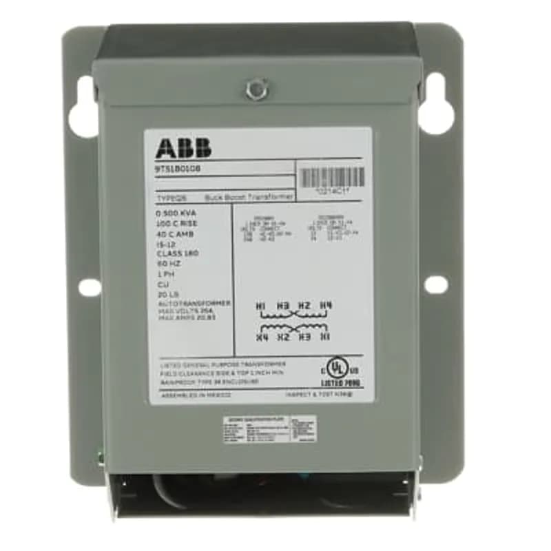 ABB's Buck-boost transformers are small, single phase, dry type distribution transformers designed and shipped as insulating/isolating transformers. They have a dual voltage primary and a dual voltage secondary. These transformers can be connected for a wide range of voltage combinations. The most common use is to buck (lower) or boost (raise) the supply voltage a small amount, usually 5 to 27%. Buck boost transformers comply with NEC Article 210-9, Exception 1, when field connected as an autotransformer.