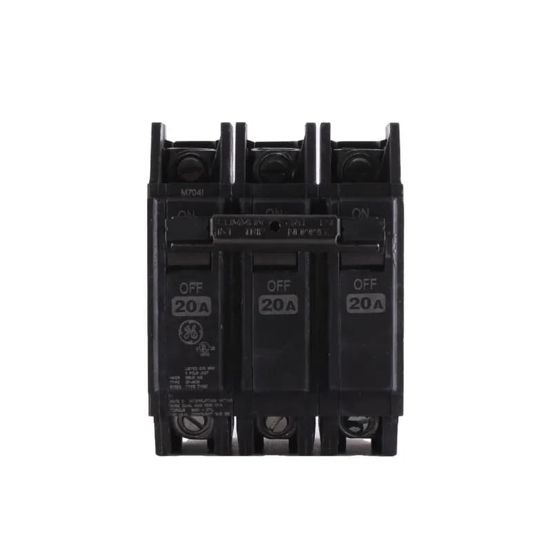 Q line circuit breakers are one-inch wide per pole, compact, thermal-magnetic devices designed for residential and commercial applications. The QC breakers are lug-lug versions of the Q Line and are available for 35mm DIN rail mounting. All Q Line circuit breakers feature Quick-make / Quick-break mechanisms, common trip bars, and easy to spot trip indication to ensure safety and reliability. Q Line breakers are available in 1, 2, and 3 pole versions and can be ordered with auxiliary contact and shunt trip accessories. 20WL Amps 20 A