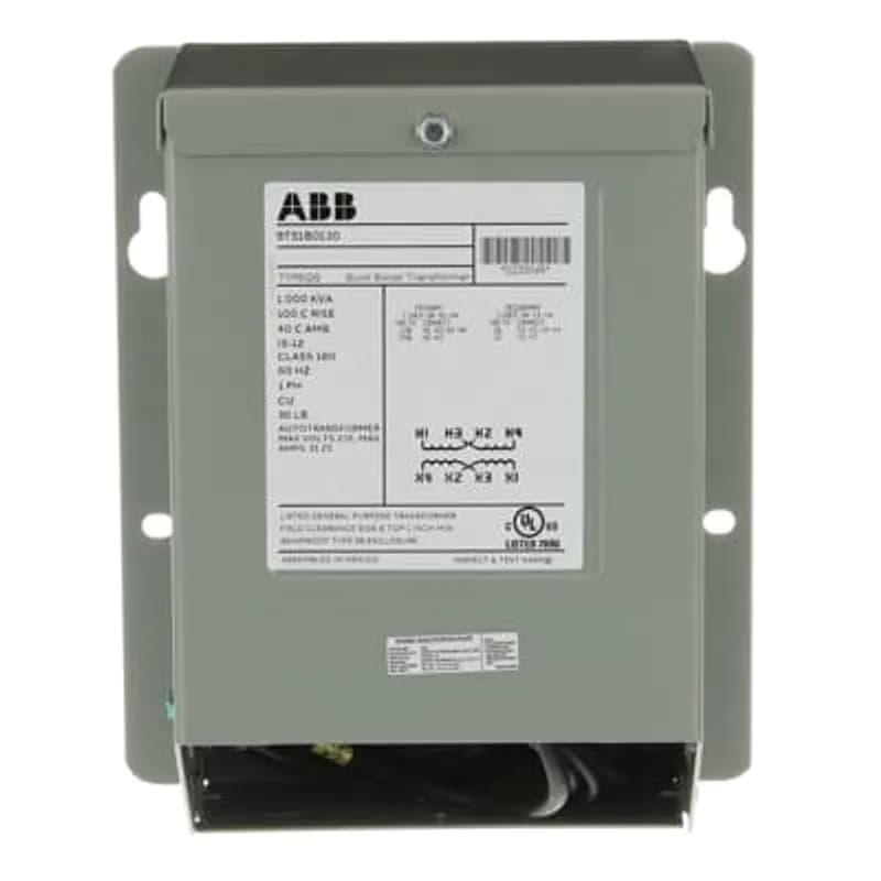 ABB's Buck-boost transformers are small, single phase, dry type distribution transformers designed and shipped as insulating/isolating transformers. They have a dual voltage primary and a dual voltage secondary. These transformers can be connected for a wide range of voltage combinations. The most common use is to buck (lower) or boost (raise) the supply voltage a small amount, usually 5 to 27%. Buck boost transformers comply with NEC Article 210-9, Exception 1, when field connected as an autotransformer.