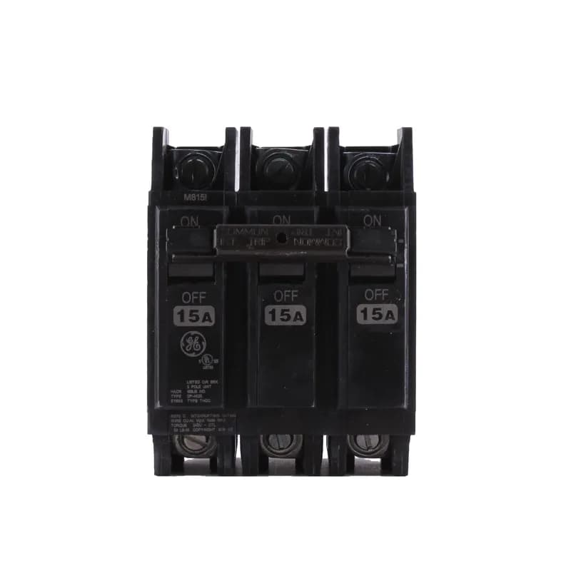 Q line circuit breakers are one-inch wide per pole, compact, thermal-magnetic devices designed for residential and commercial applications. The QC breakers are lug-lug versions of the Q Line and are available for 35mm DIN rail mounting. All Q Line circuit breakers feature Quick-make / Quick-break mechanisms, common trip bars, and easy to spot trip indication to ensure safety and reliability. Q Line breakers are available in 1, 2, and 3 pole versions and can be ordered with auxiliary contact and shunt trip accessories. 15WL Amps 15 A