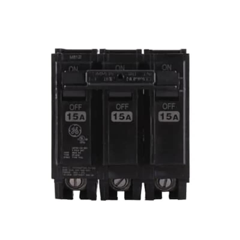 Q Line circuit breakers are one-inch wide per pole, compact, thermal-magnetic devices designed for residential and commercial applications in load centers or lighting panels. All Q Line circuit breakers feature Quick-make / Quick-break mechanisms, common trip bars, and easy to spot trip indication to ensure safety and reliability. Q Line breakers can be ordered with auxiliary contact and shunt trip accessories, and can be ordered for use in HID applications. The THQL32015 breaker features 3 poles, an ampere rating of 15 A, an interrupting rating of 10kAIC, and a voltage rating of 240V.