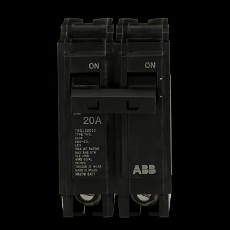 Q Line circuit breakers are one-inch wide per pole, compact, thermal-magnetic devices designed for residential and commercial applications in load centers or lighting panels. All Q Line circuit breakers feature Quick-make / Quick-break mechanisms, common trip bars, and easy to spot trip indication to ensure safety and reliability. Q Line breakers can be ordered with auxiliary contact and shunt trip accessories, and can be ordered for use in HID applications. The THQL22025 breaker features 2 poles, an ampere rating of 25 A, an interrupting rating of 10kAIC, and a voltage rating of 240V.