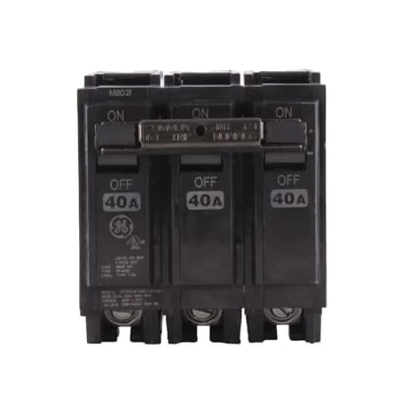 Q Line circuit breakers are one-inch wide per pole, compact, thermal-magnetic devices designed for residential and commercial applications in load centers or lighting panels. All Q Line circuit breakers feature Quick-make / Quick-break mechanisms, common trip bars, and easy to spot trip indication to ensure safety and reliability. Q Line breakers can be ordered with auxiliary contact and shunt trip accessories, and can be ordered for use in HID applications. The THQL32040 breaker features 3 poles, an ampere rating of 40 A, an interrupting rating of 10kAIC, and a voltage rating of 240V.