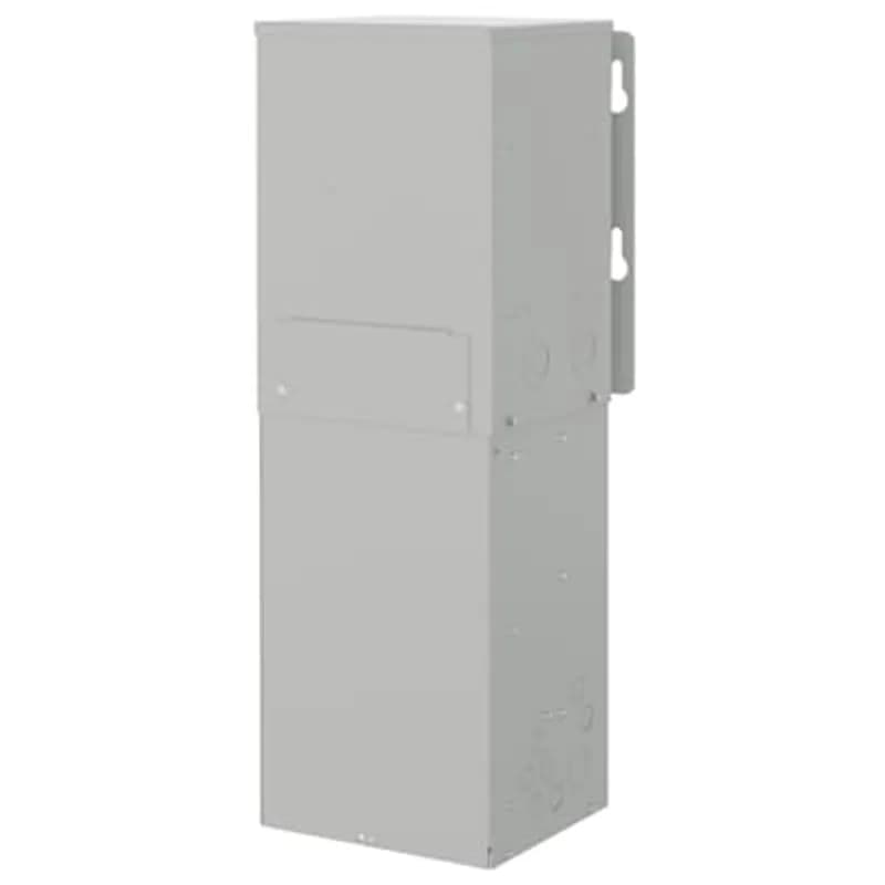 ABB's Servicenter™ Single-Phase Integral Transformer and load center system comes equipped with an encapsulated transformer wired into rightly sized circuit breakers for both the primary and secondary transformer windings. Qualified to the seismic requirements of IEEE-693-2005 and IBC-2021 and CBC 2022. Accessible mounting flanges with keyhole slotted mounting holes to make installation easy. NEMA 3R painted enclosure. Clear, comprehensive documentation and labeling. The Servicenter system is UL Listed and is suitable for use service equipment with a 10 kAIC short circuit current rating. The load center portion of this system is ready to accept the ABB THQL plug-on circuit breakers.