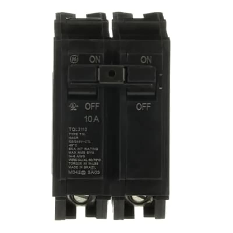 Q line circuit breakers are one-inch wide per pole, compact, thermal-magnetic devices designed for residential and commercial applications. The QL breakers are plug-in versions of the Q Line used for connection to load centers and lighting panels. All Q Line circuit breakers feature Quick-make / Quick-break mechanisms, common trip bars, and easy to spot trip indication to ensure safety and reliability. Q Line breakers are available in 1, 2, and 3 pole versions, can be ordered with auxiliary contact and shunt trip accessories, and can be ordered for use in HID applications. 2110 Amps 10 A