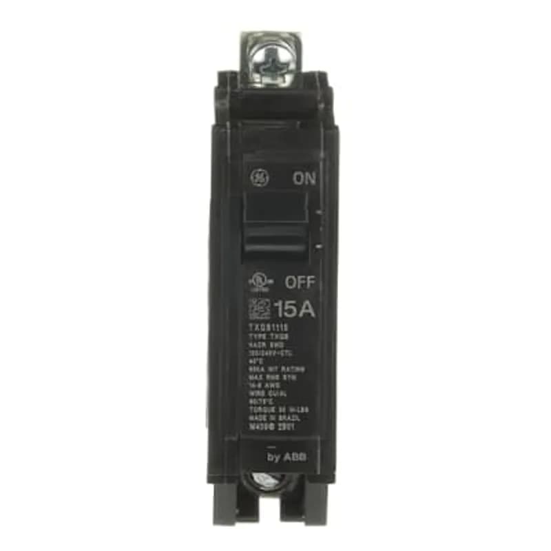 ABB - Electrification TXQB1115 - Q line circuit breakers are one-inch wide per pole, compact, thermal-magnetic devices designed for residential and commercial applications. The QB breakers are bolt-on versions of the Q Line used for bolting to the bus connections of load centers and lighting panels. All Q Line circuit breakers feature Quick-make / Quick-break mechanisms, common trip bars, and easy to spot trip indication to ensure safety and reliability. Q Line breakers are available in 1, 2, and 3 pole versions, can be ordered with auxiliary contact and shunt trip accessories, and can be ordered for use in HID applications. 1115 Amps 15 A